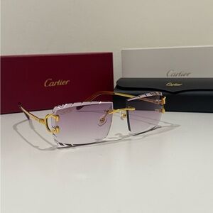 Cartier Gold and Purple Sunglasses